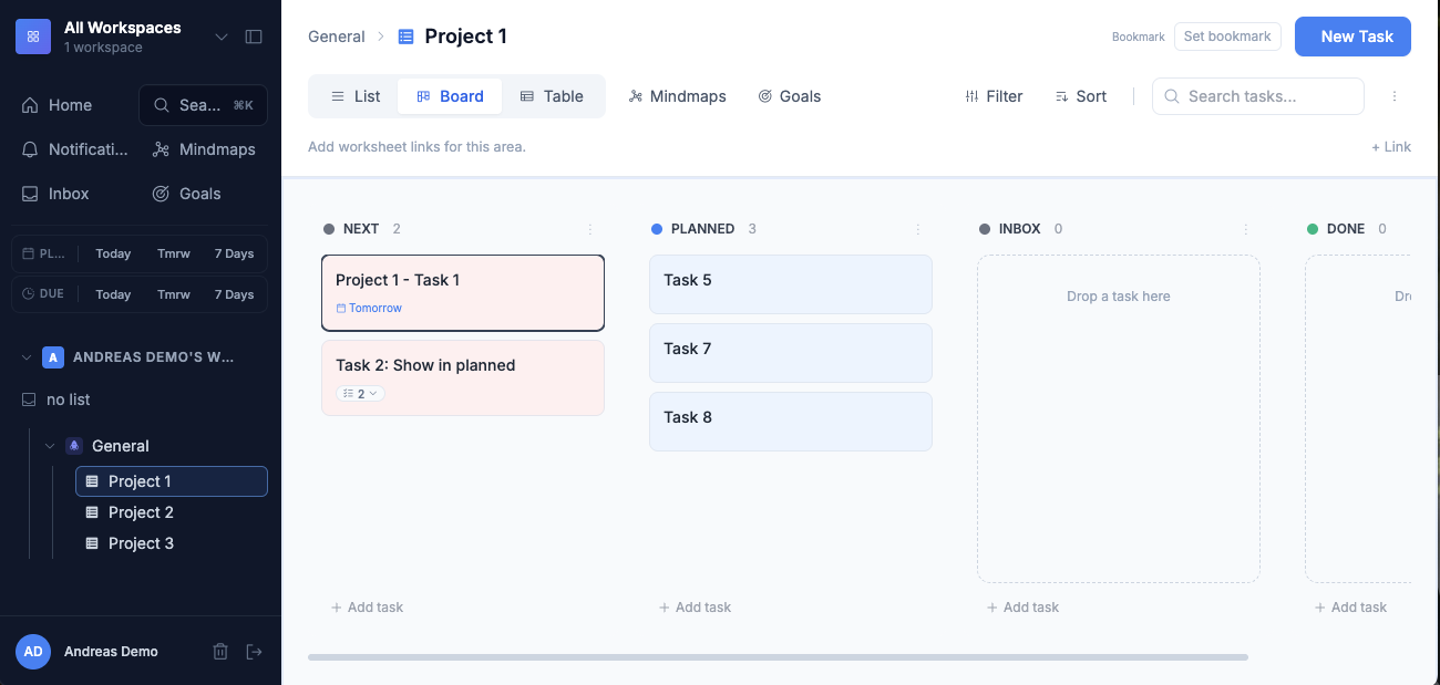 TaskFlow board view